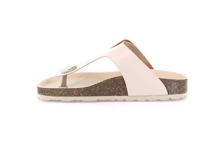 Cork flip-flops with maxi buckle CC0208 - PINK | Grünland