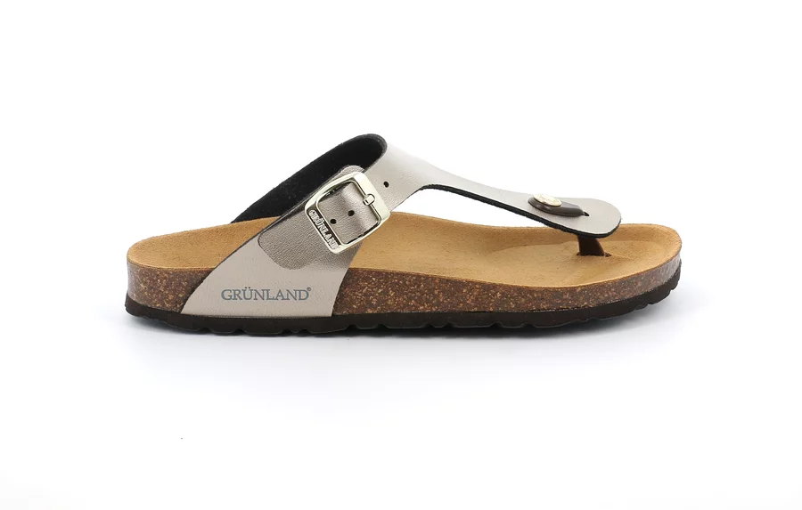 Kork Flip Flops | SARA CC2383 - CHAMPAGNE | Grünland