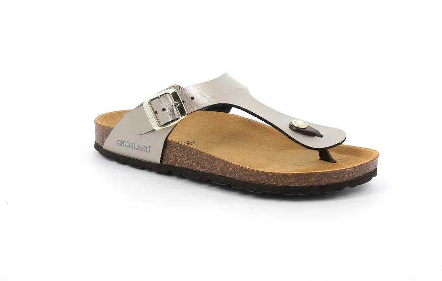 Zehentrenner aus recyceltem Material | SARA CC2383 - CHAMPAGNE | Grünland