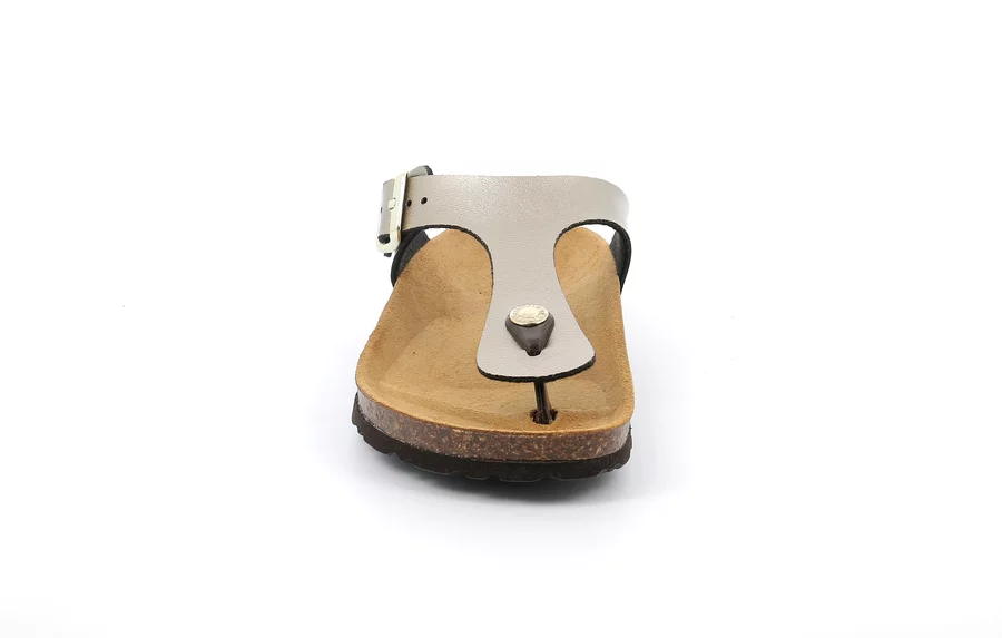 Zehentrenner aus recyceltem Material | SARA CC2383 - CHAMPAGNE | Grünland