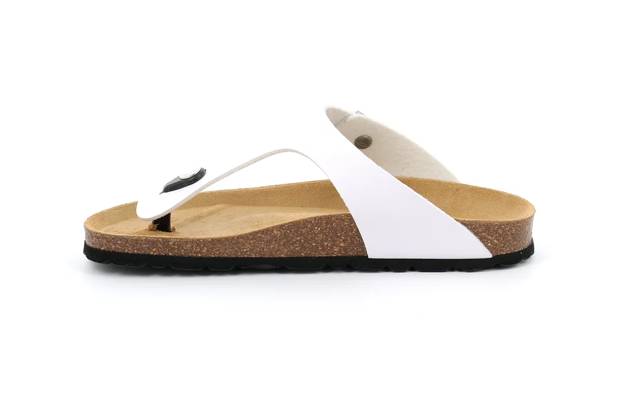 Flip-flop in recycled material | SARA CC4015 - WHITE | Grünland