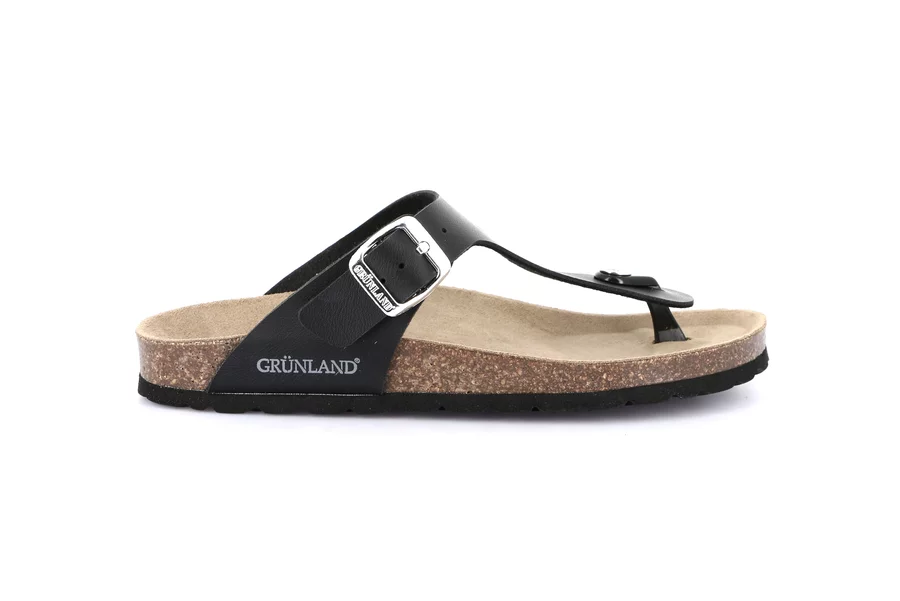 Flip-flop in recycled material | SARA CC4015 - BLACK | Grünland