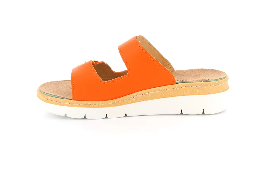 Komfort-Sandalen mit Keilabsatz | MOLL CE0241 - ORANGE | Grünland