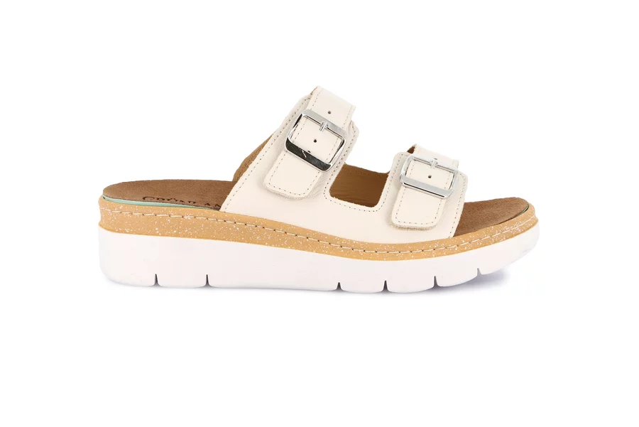 Komfort-Sandalen mit Keilabsatz | MOLL CE0241 - LATTE | Grünland