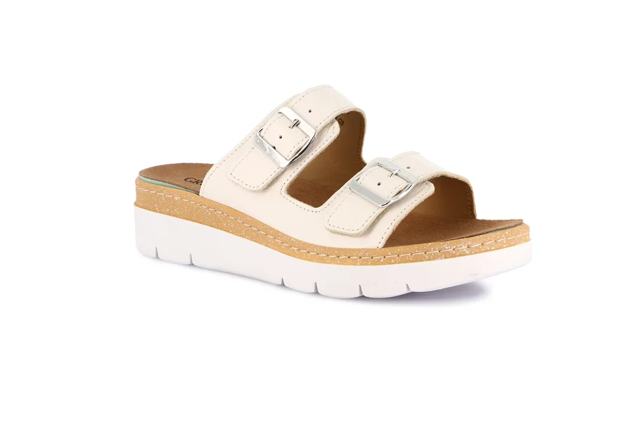 Komfort-Sandalen mit Keilabsatz | MOLL CE0241 - LATTE | Grünland