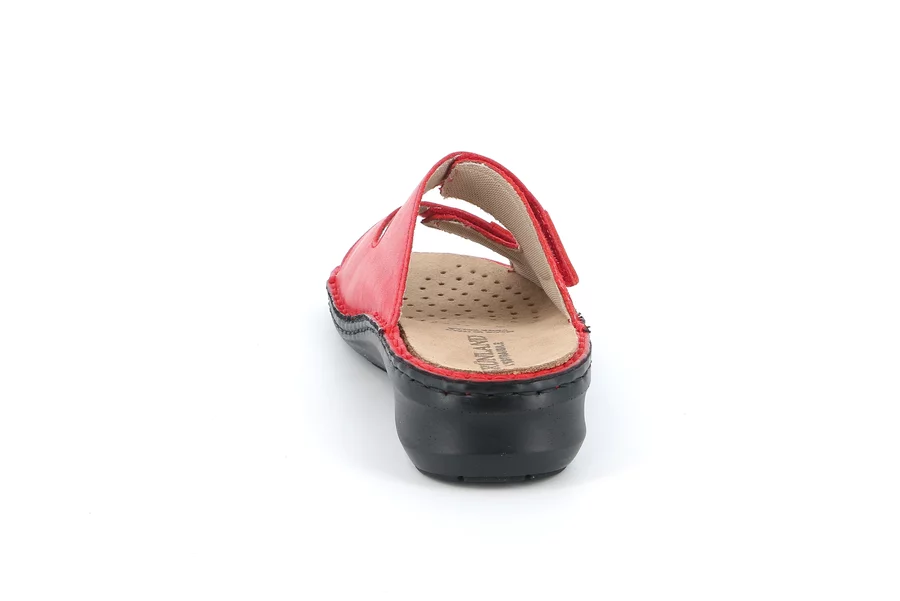 Comfort slipper in leather | DAMI CE0256 - RED | Grünland