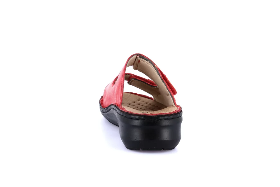 Comfort slipper in leather | DAMI CE0256 - RED | Grünland