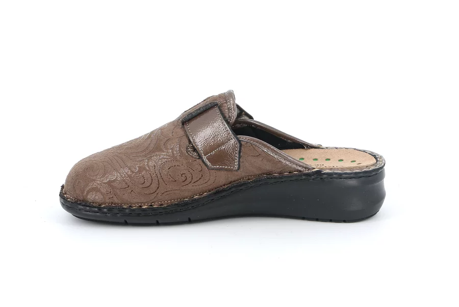 Women's stretch slipper with damask effect | DAMI CE0268 - TAUPE | Grünland