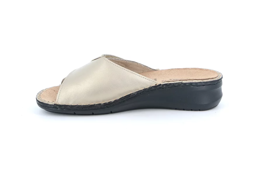 Komfort-Sandalen aus Leder | DAMI CE0452 - PLATINO | Grünland