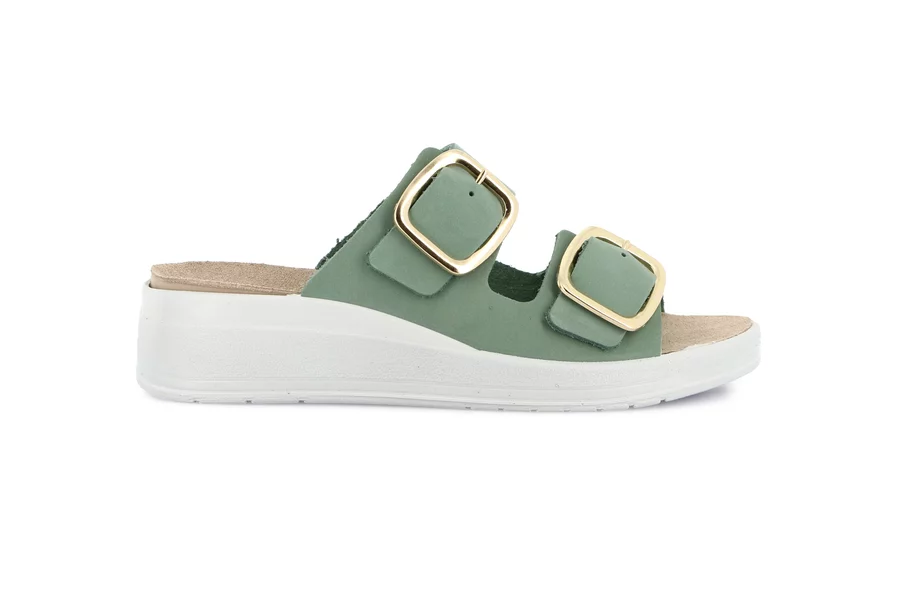 Ciabatta comfort con leggera zeppa | DIDA CE0461 - MENTA | Grünland