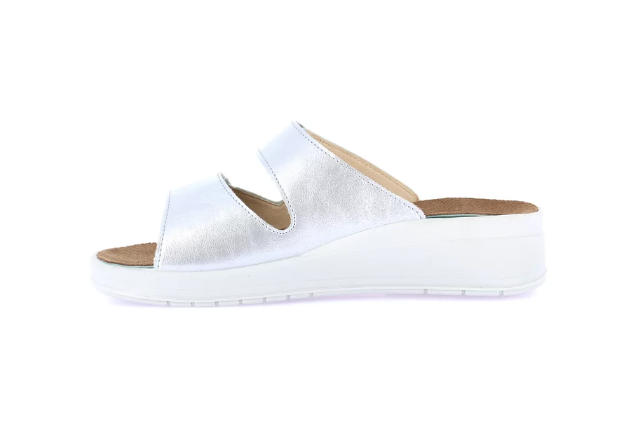 Ciabatta comfort con leggera zeppa | DIDA CE0462 - ARGENTO | Grünland