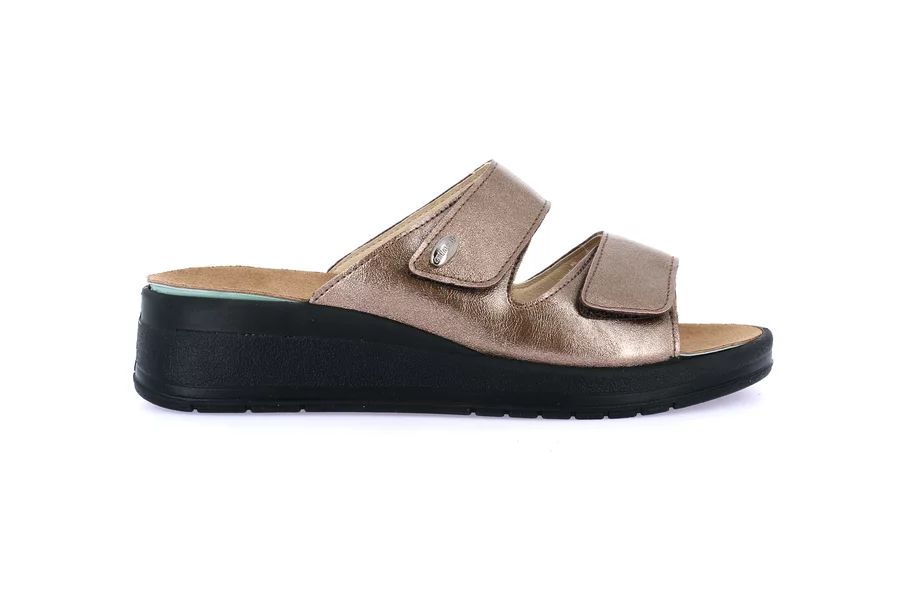 Comfort slipper with lightweight wedge | DIDA CE0462 - BRONZO | Grünland