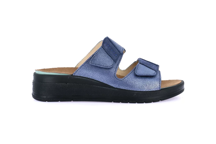 Ciabatta comfort con leggera zeppa | DIDA CE0463 - BLU | Grünland