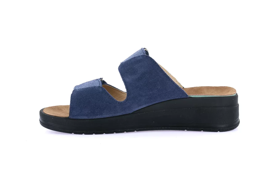Ciabatta comfort con leggera zeppa | DIDA CE0463 - BLU | Grünland