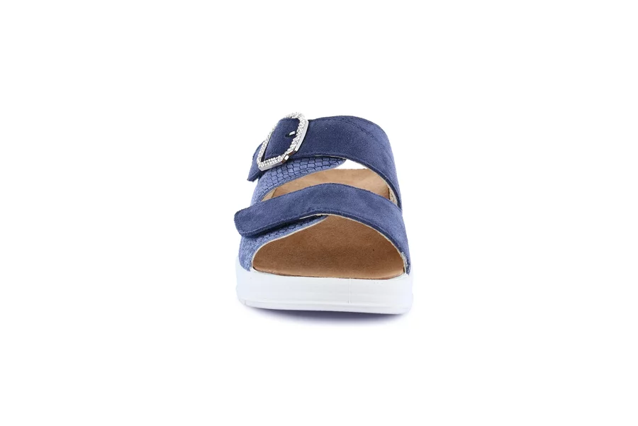 Ciabatta comfort con leggera zeppa | DIDA CE0464 - JEANS | Grünland