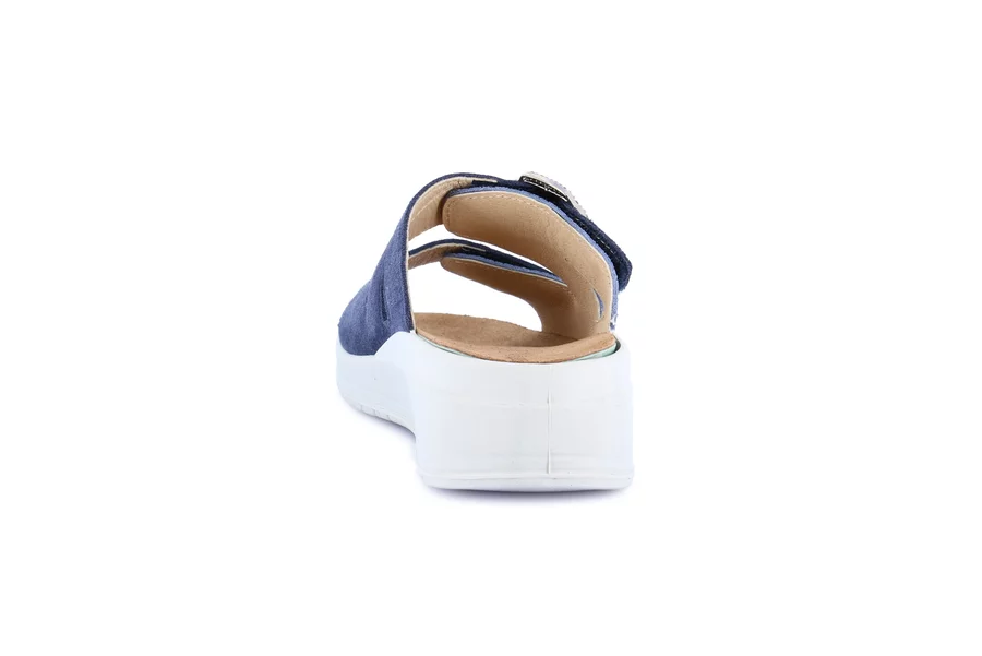 Ciabatta comfort con leggera zeppa | DIDA CE0464 - JEANS | Grünland