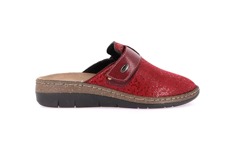 Closed toe comfort slipper | DASA CE0764 - BORDEAUX | Grünland