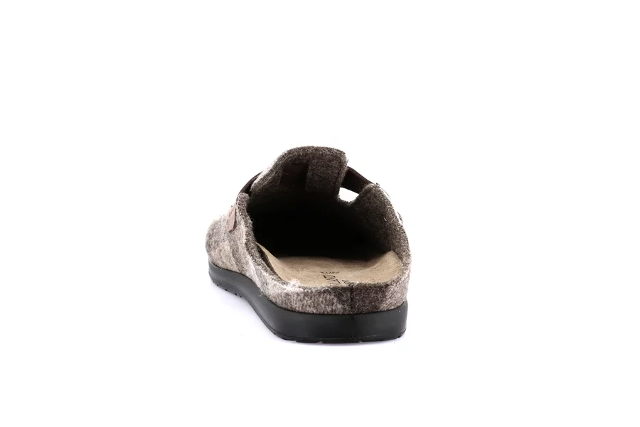 Check-pattern slipper with buckle | PONE CE0767 - TESTA DI MORO | Grünland