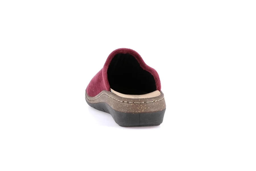 Closed toe comfort slipper | DASA CE0768 - BORDEAUX | Grünland