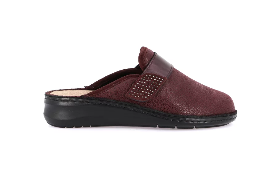 Closed toe comfort slipper | DAMI CE0863 - BORDEAUX | Grünland