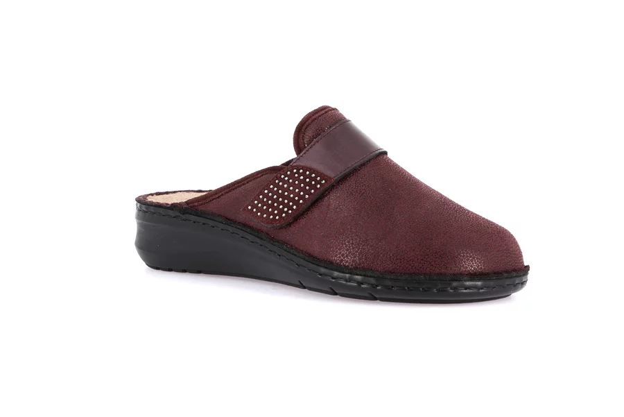 Closed toe comfort slipper | DAMI CE0863 - BORDEAUX | Grünland