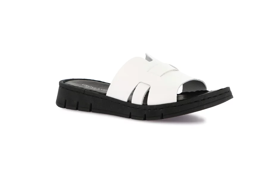 Ciabatta sporty in vera pelle | GITA CI0873 - BIANCO | Grünland