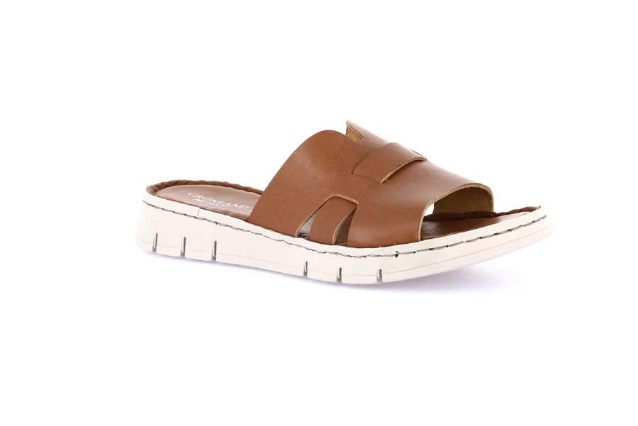 Ciabatta sporty in vera pelle | GITA CI0873 - CUOIO | Grünland