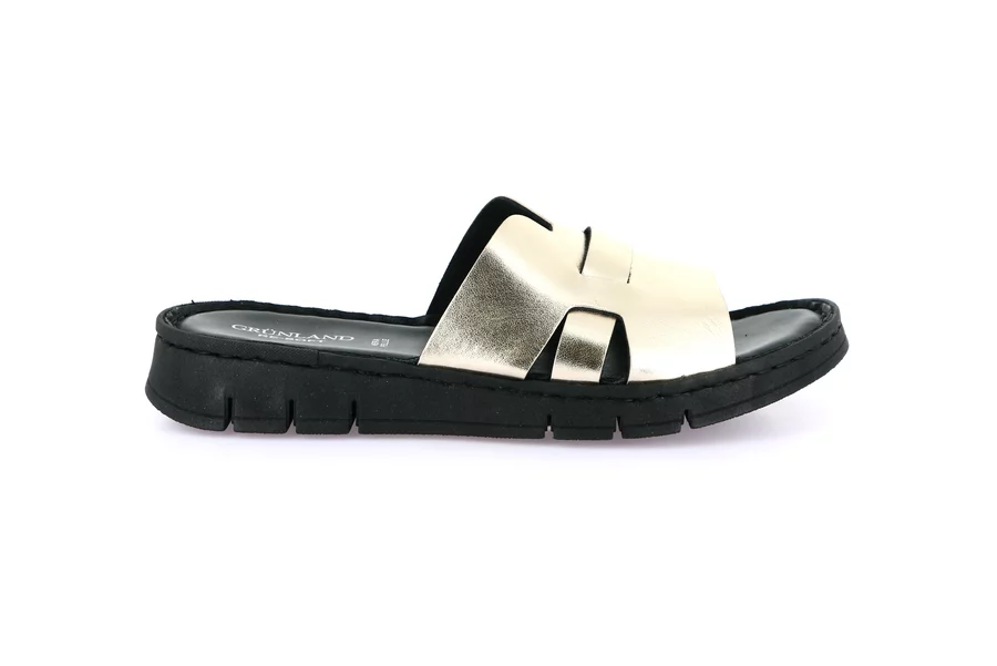 Ciabatta sporty in vera pelle | GITA CI0873 - PLATINO | Grünland