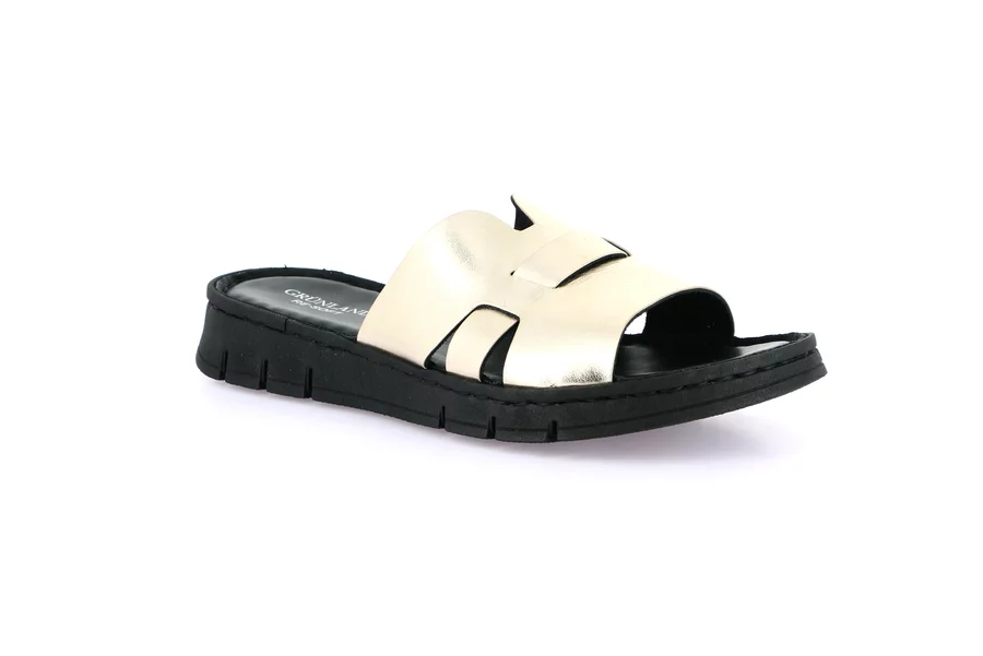 Ciabatta sporty in vera pelle | GITA CI0873 - PLATINO | Grünland