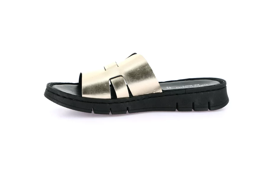 Ciabatta sporty in vera pelle | GITA CI0873 - PLATINO | Grünland