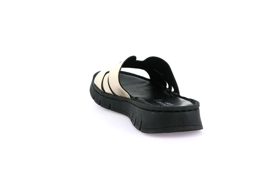 Ciabatta sporty in vera pelle | GITA CI0873 - PLATINO | Grünland