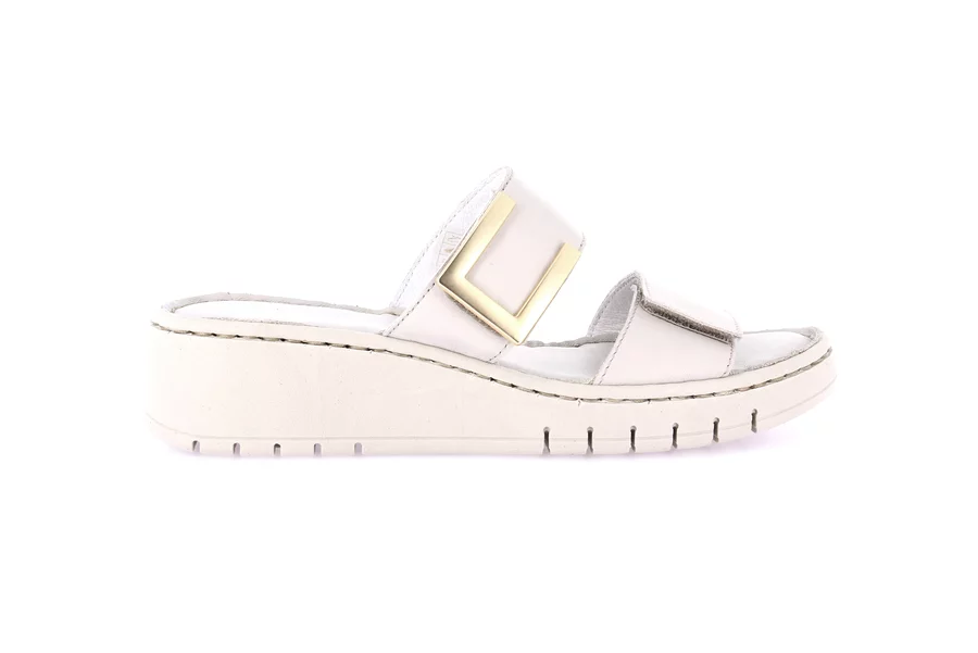 Ciabatta sporty in vera pelle | GITA CI0874 - GHIACCIO | Grünland
