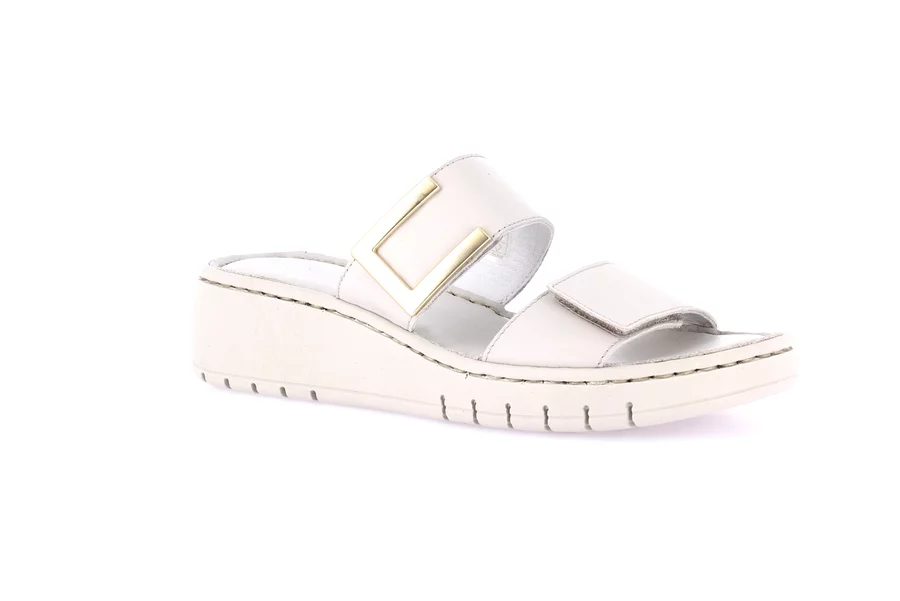 Ciabatta sporty in vera pelle | GITA CI0874 - GHIACCIO | Grünland