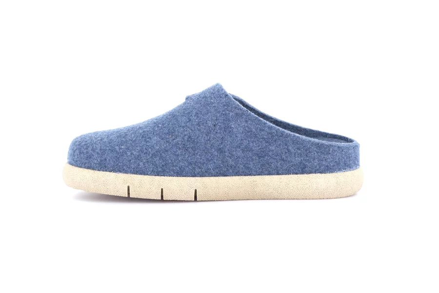 Regenerated wool slipper | HOLL CI1872 - INDACO | Grünland