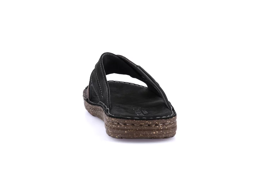 Slipper with crossed bands | LAPO CI1888 - NERO-PIOMBO | Grünland