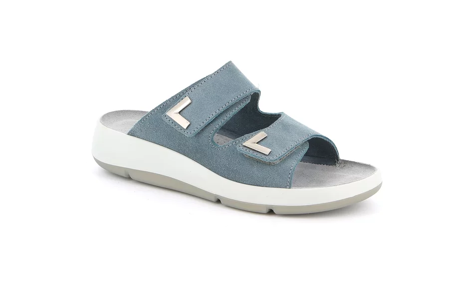 Komfort-Sandale aus Leder | TRAC CI1889 - JEANS | Grünland