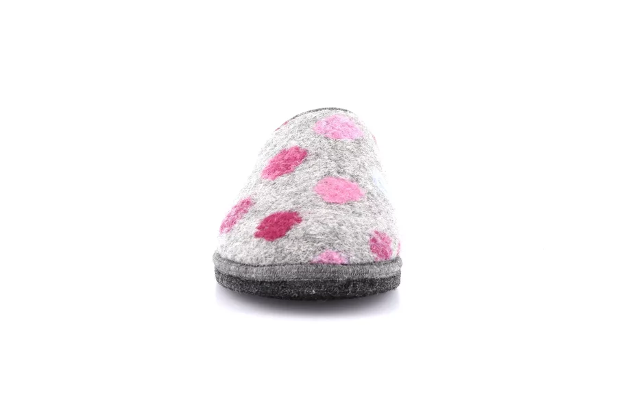 Slipper 100% wool felt | KLOS CI1902 - ANTRACITE-FUXIA | Grünland