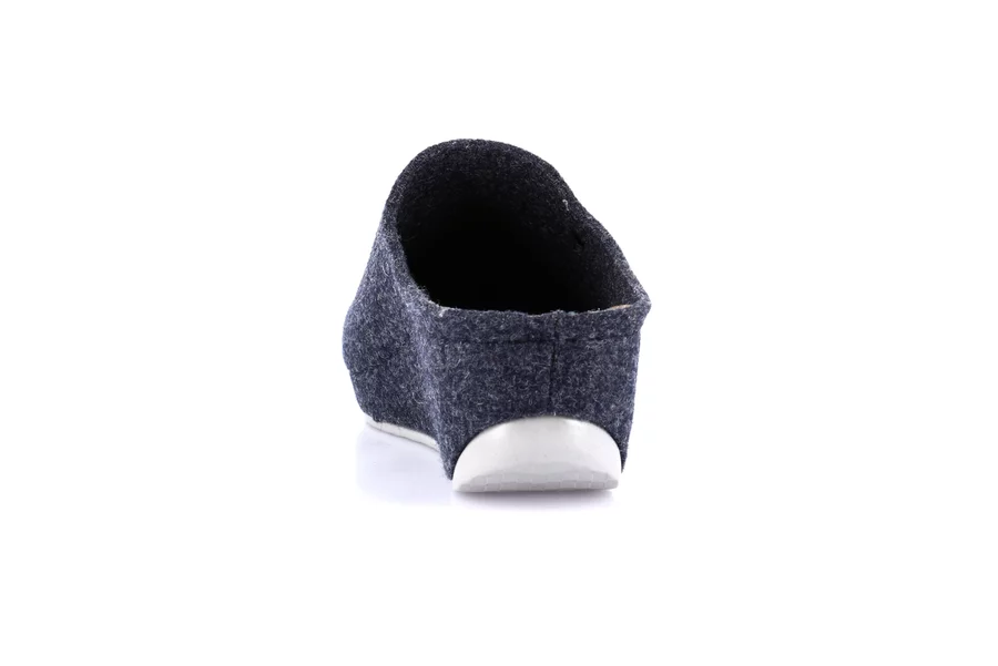 Recycled wool slipper with wedge | RAPY CI2435 - BLUE | Grünland