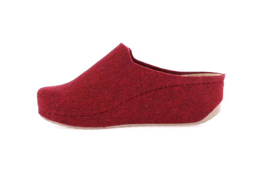 Recycled wool slipper with wedge | RAPY CI2435 - BORDEAUX | Grünland