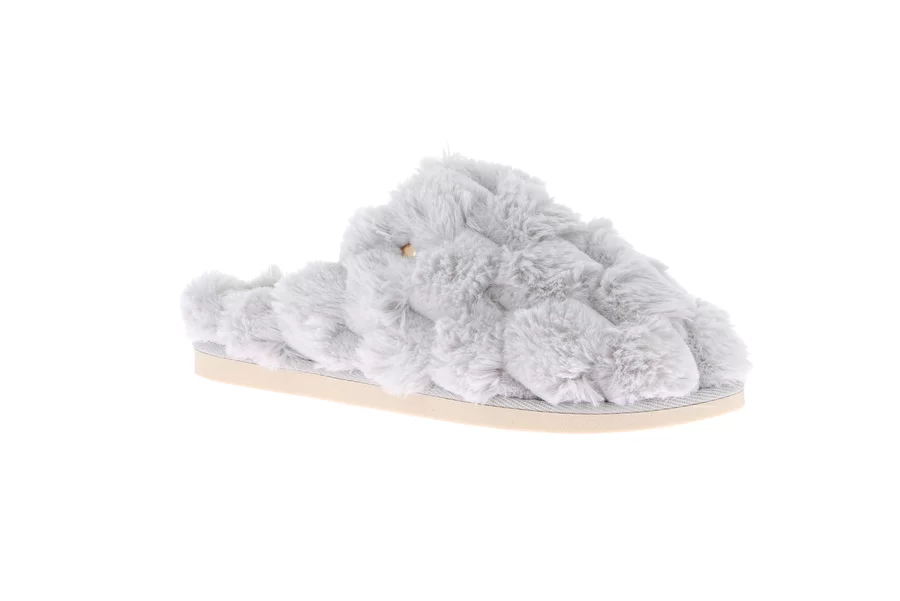 Quilted plush slipper | KANT CI2474 - GREY | Grünland