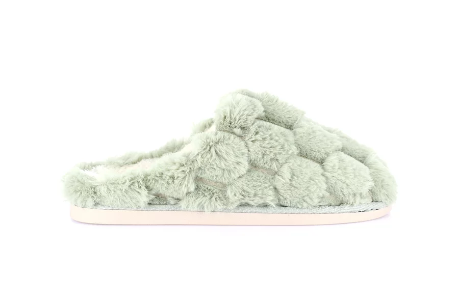 Ciabatta in peluche trapuntato | KANT CI2474 - MENTA | Grünland