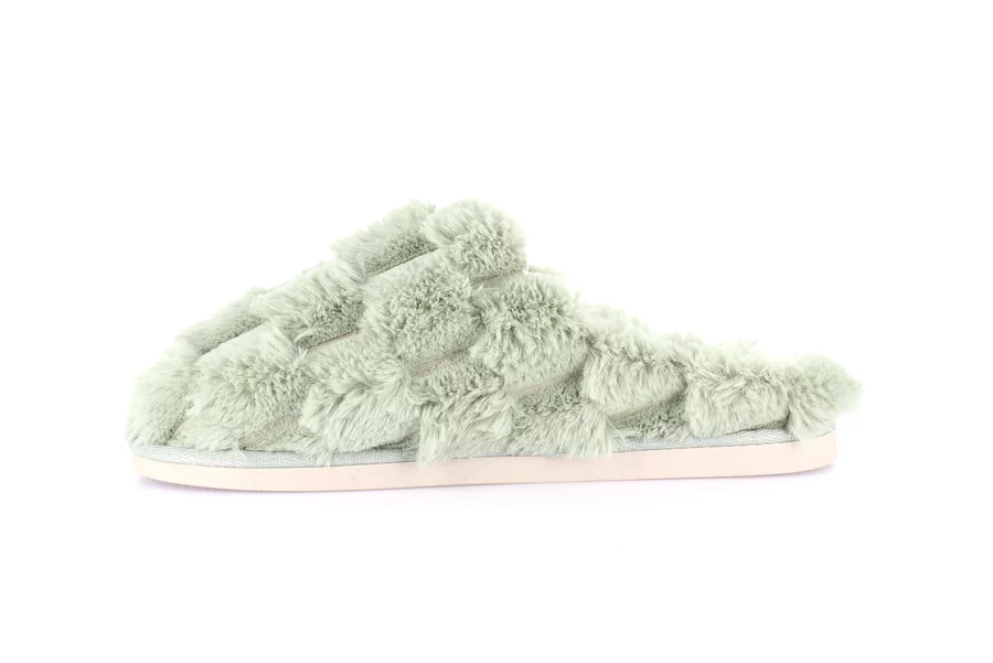 Ciabatta in peluche trapuntato | KANT CI2474 - MENTA | Grünland