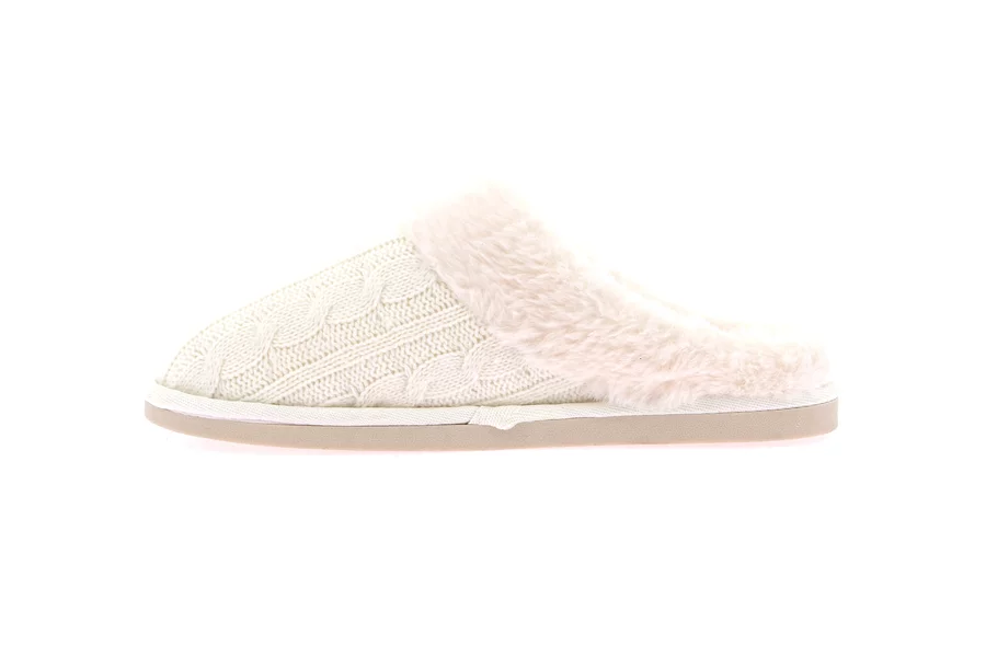 Knitted and plush slipper | KANT CI2475 - PANNA | Grünland