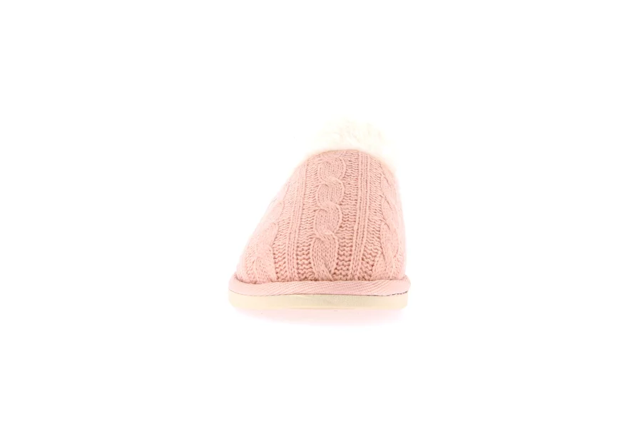 Knitted and plush slipper | KANT CI2475 - PINK | Grünland