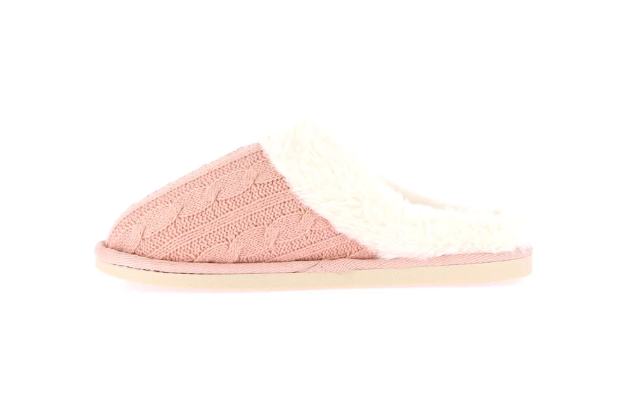 Knitted and plush slipper | KANT CI2475 - PINK | Grünland