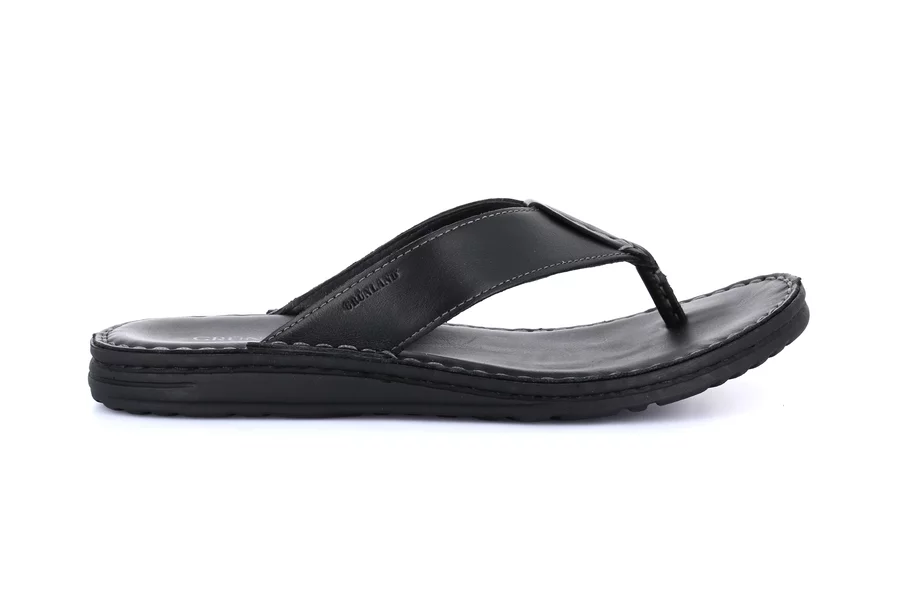 Flip-flop in genuine leather | LAPO CI2495 - BLACK | Grünland