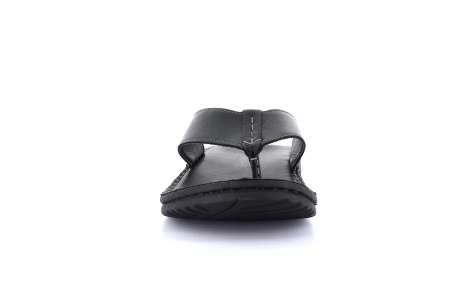 Flip-flop in genuine leather | LAPO CI2495 - BLACK | Grünland