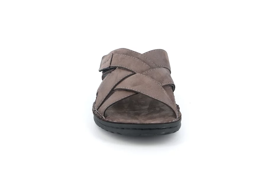 Men's slipper with crossed bands | LAPO CI2498 - PIOMBO | Grünland