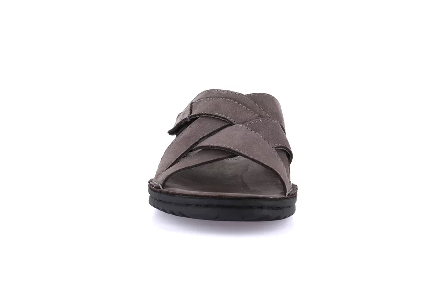 Men's slipper with crossed bands | LAPO CI2498 - PIOMBO | Grünland