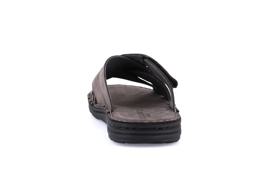 Men's slipper with crossed bands | LAPO CI2498 - PIOMBO | Grünland